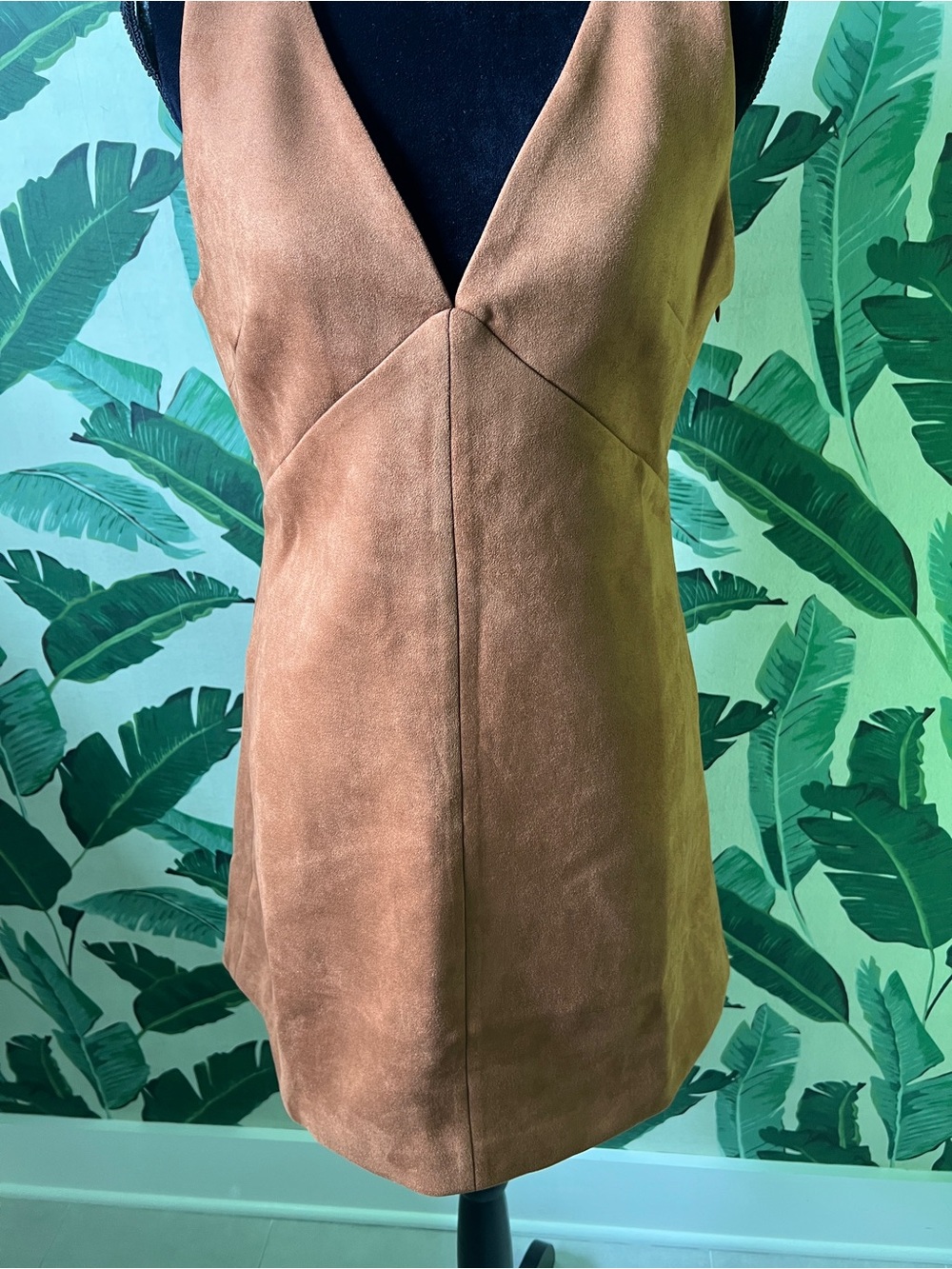 Commense Faux Suede Mini Dress Womens Medium Brown NWT - Picture 6 of 12